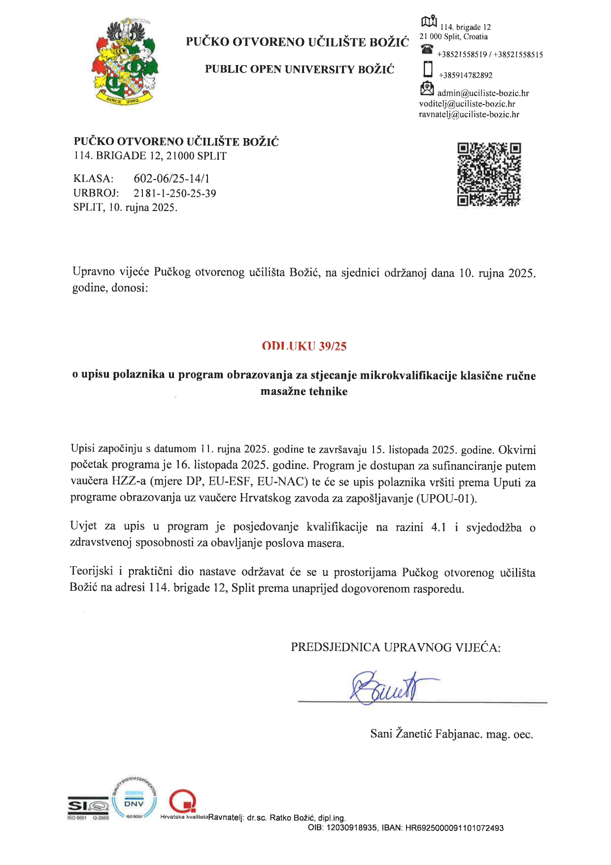 Upisi u tijeku – informativni plakat 1