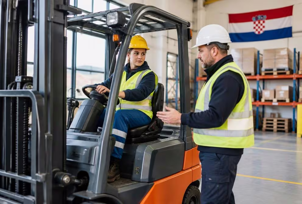 Forklift operation in a warehouse